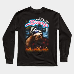 Snoop sloth vintage 90s bootleg design Long Sleeve T-Shirt